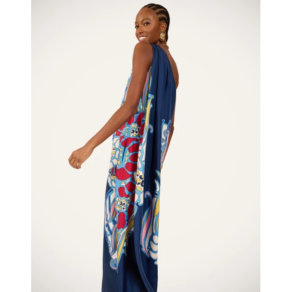La DoubleJ Swing Dress Heath Placée Mint in Silk Twill with Feathers - Dresses - Milanese Maximalist Fashion at Luxury Shoes 