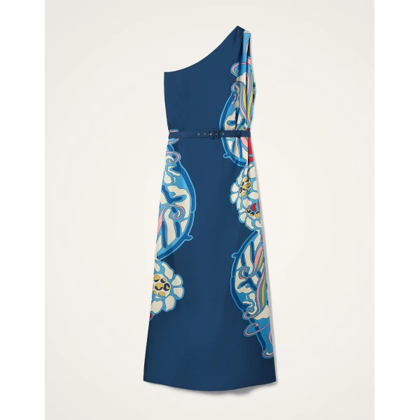 La DoubleJ Swing Dress Heath Placée Mint in Silk Twill with Feathers - Dresses - Milanese Maximalist Fashion at Luxury Shoes 