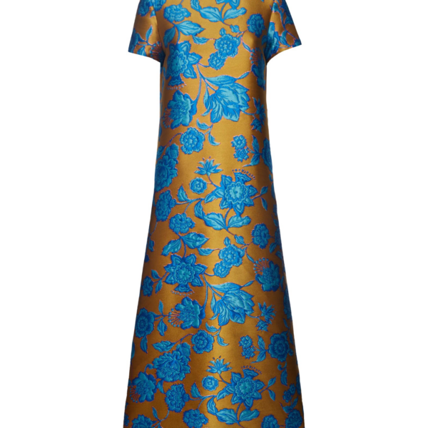 La DoubleJ Swing Dress Hottie Turquoise in Jacquard