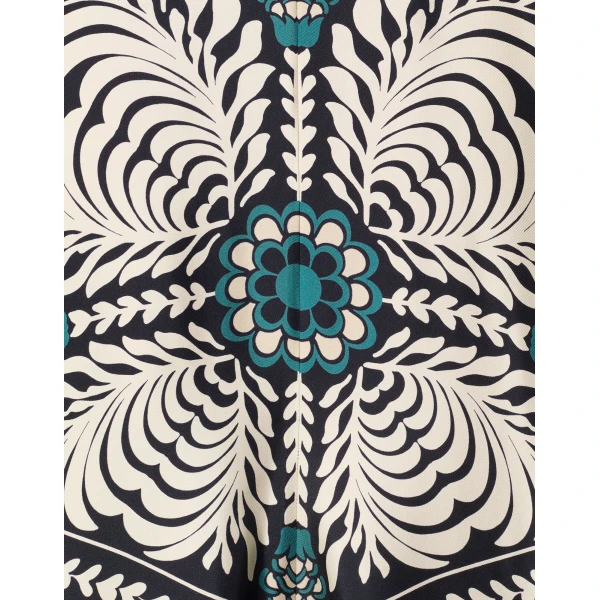 La DoubleJ Swing Dress Iris Placée Ivory in Silk Twill - Dresses - Milanese Maximalist Fashion at Luxury Shoes 