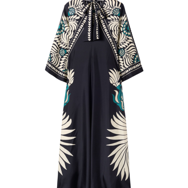 La DoubleJ Swing Dress Iris Placée Ivory in Silk Twill