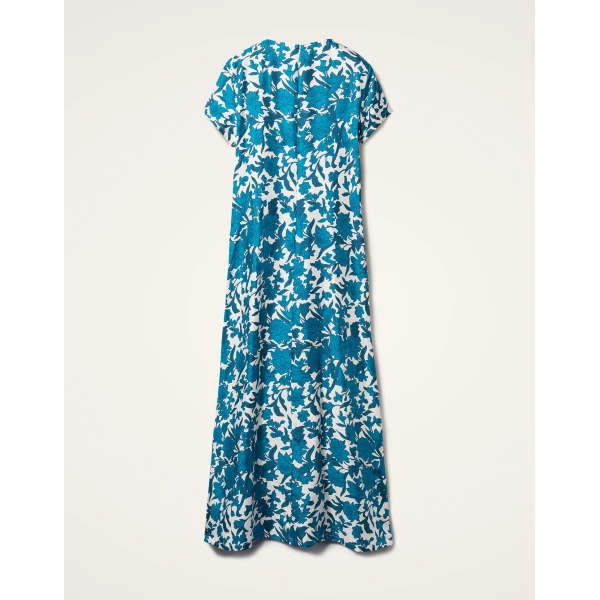 La DoubleJ Swing Dress Lilium Blu in Silk - Dresses - Milanese Maximalist Fashion at Luxury Shoes 