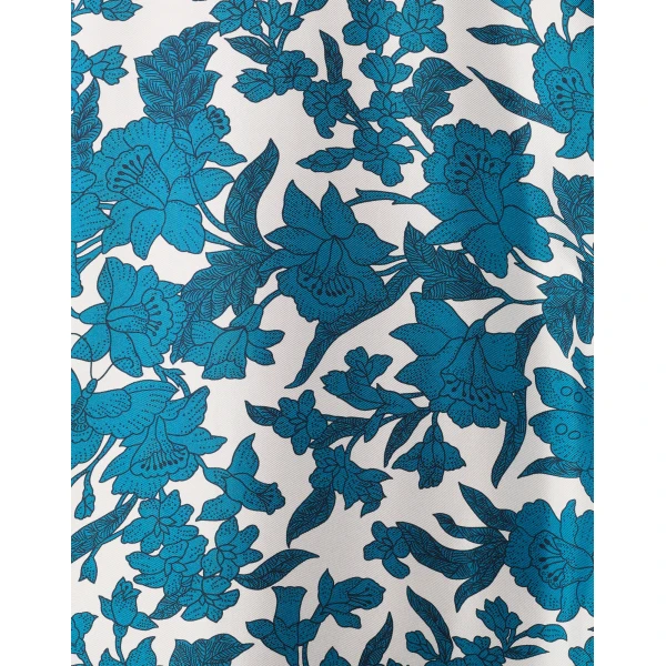 La DoubleJ Swing Dress Lilium Blu in Silk - Dresses - Milanese Maximalist Fashion at Luxury Shoes 