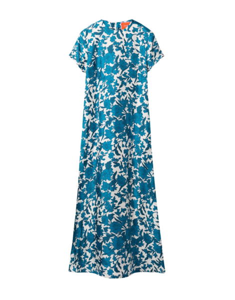 La DoubleJ Swing Dress Lilium Blu in Silk - Dresses - Milanese Maximalist Fashion at Luxury Shoes 