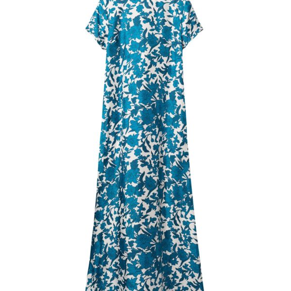 La DoubleJ Swing Dress Lilium Blu in Silk
