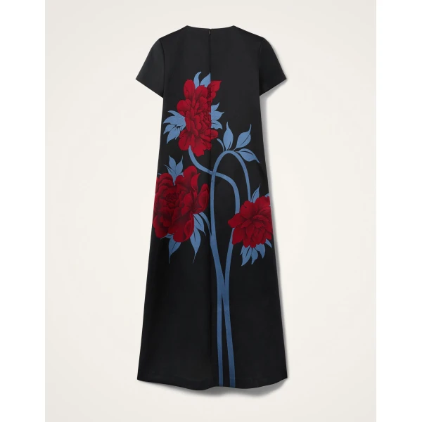 La DoubleJ Swing Dress Mini Iris Dark Orange in Silk Twill - Dresses - Milanese Maximalist Fashion at Luxury Shoes 