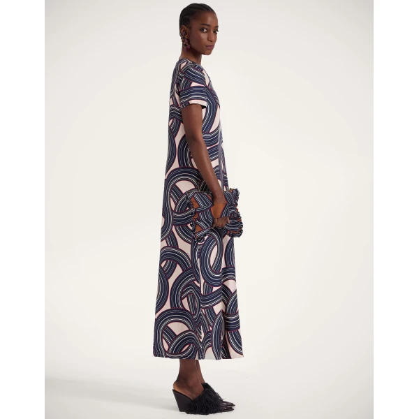 La DoubleJ Swing Dress Montecarlo Cream in Silk Twill - Dresses - Milanese Maximalist Fashion at Luxury Shoes 