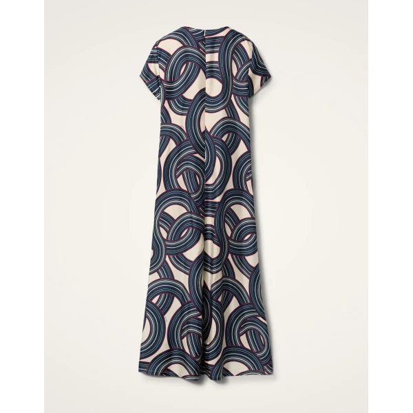 La DoubleJ Swing Dress Montecarlo Cream in Silk Twill - Dresses - Milanese Maximalist Fashion at Luxury Shoes 