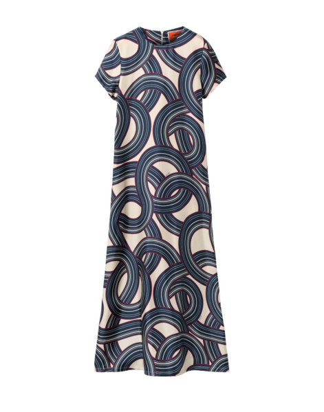 La DoubleJ Swing Dress Montecarlo Cream in Silk Twill - Dresses - Milanese Maximalist Fashion at Luxury Shoes 