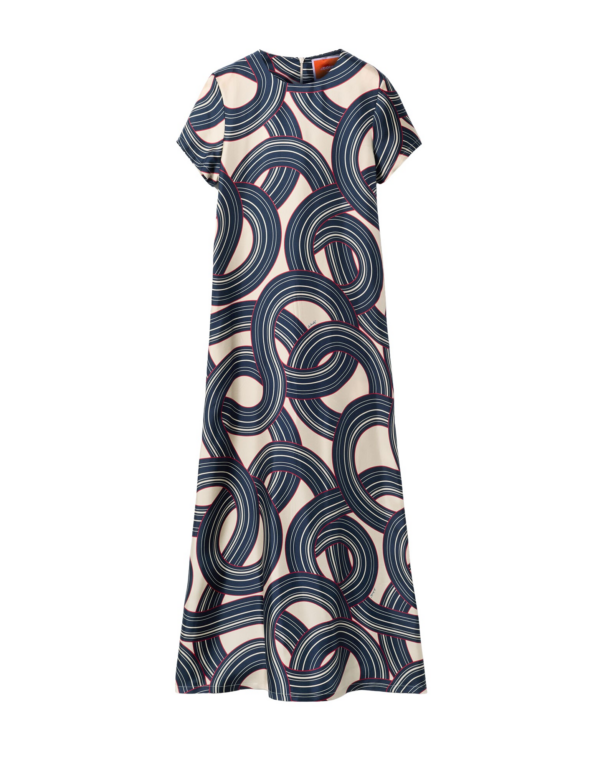 La DoubleJ Swing Dress Montecarlo Cream in Silk Twill - Dresses - Milanese Maximalist Fashion at Luxury Shoes 