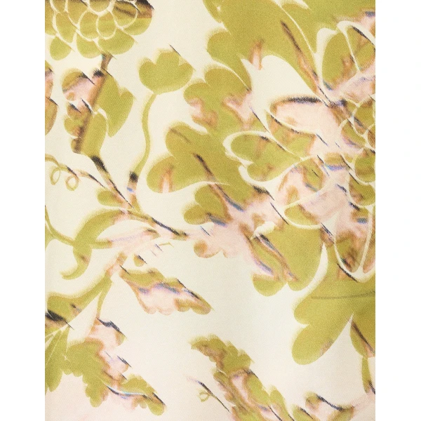La DoubleJ Swing Dress Oasis Ombré Placée Green & Black in Silk Twill With Feathers - Dresses - Milanese Maximalist Fashion at Luxury Shoes 