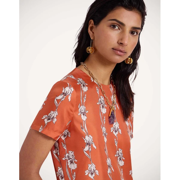 La DoubleJ Swing Dress Peonies Blue in Jacquard - Dresses - Milanese Maximalist Fashion at Luxury Shoes 