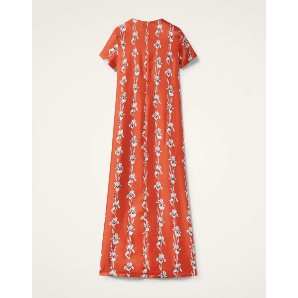 La DoubleJ Swing Dress Peonies Blue in Jacquard - Dresses - Milanese Maximalist Fashion at Luxury Shoes 