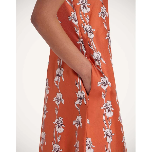 La DoubleJ Swing Dress Peonies Blue in Jacquard - Dresses - Milanese Maximalist Fashion at Luxury Shoes 