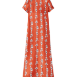 La DoubleJ Swing Dress Peonies Blue in Jacquard - Dresses - Milanese Maximalist Fashion at Luxury Shoes 