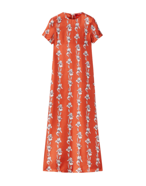La DoubleJ Swing Dress Peonies Blue in Jacquard - Dresses - Milanese Maximalist Fashion at Luxury Shoes 
