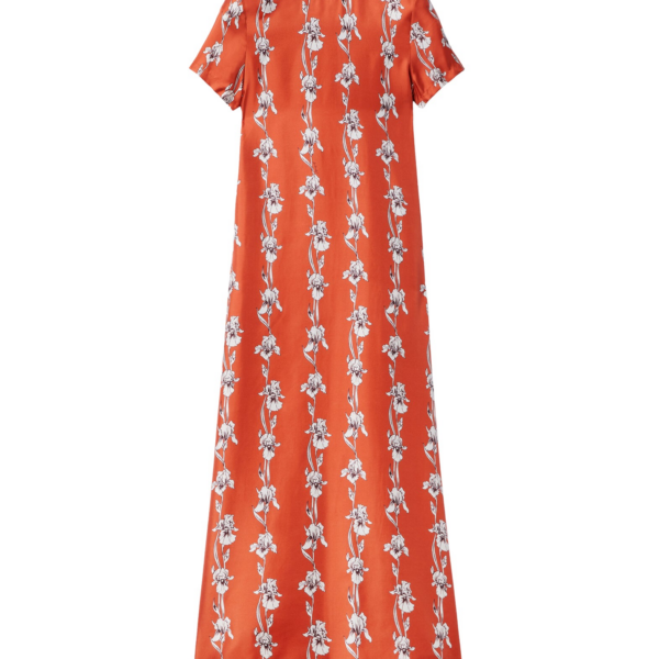 La DoubleJ Swing Dress Peonies Blue in Jacquard