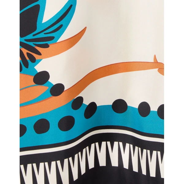 La DoubleJ Swing Dress Plaza Placée Ivory in Silk Twill - Dresses - Milanese Maximalist Fashion at Luxury Shoes 