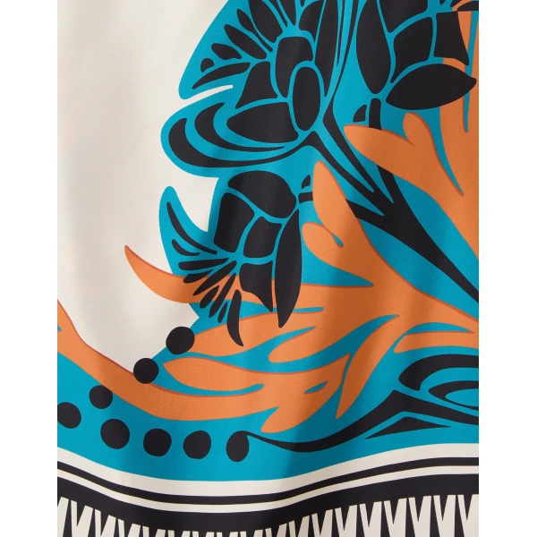La DoubleJ Swing Dress Reef White in Silk Twill - Dresses - Milanese Maximalist Fashion at Luxury Shoes 