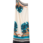 La DoubleJ Swing Dress Reef White in Silk Twill - Dresses - Milanese Maximalist Fashion at Luxury Shoes 