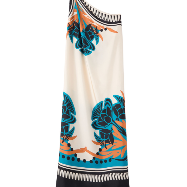 La DoubleJ Swing Dress Reef White in Silk Twill