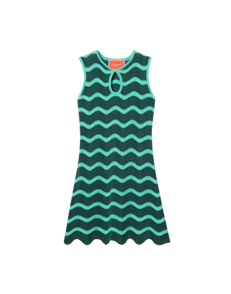 La DoubleJ Swing Dress Rio Verde in Silk Twill - Dresses - Milanese Maximalist Fashion at Luxury Shoes 