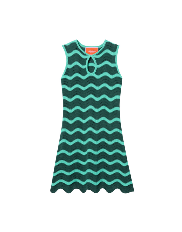 La DoubleJ Swing Dress Rio Verde in Silk Twill - Dresses - Milanese Maximalist Fashion at Luxury Shoes 