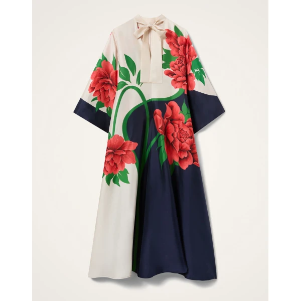 La DoubleJ Swing Dress Sanctuary Placée Light Blue in Silk Twill - Dresses - Milanese Maximalist Fashion at Luxury Shoes 
