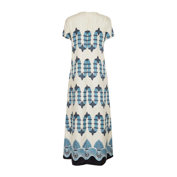 La DoubleJ Swing Dress Scirocco Placée Ivory in Silk Twill - Dresses - Milanese Maximalist Fashion at Luxury Shoes 