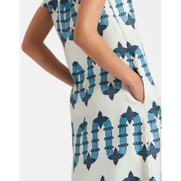 La DoubleJ Swing Dress Scirocco Placée Ivory in Silk Twill - Dresses - Milanese Maximalist Fashion at Luxury Shoes 