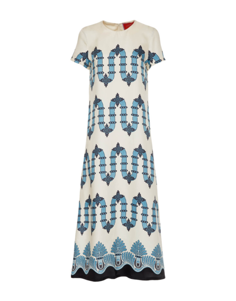 La DoubleJ Swing Dress Scirocco Placée Ivory in Silk Twill - Dresses - Milanese Maximalist Fashion at Luxury Shoes 