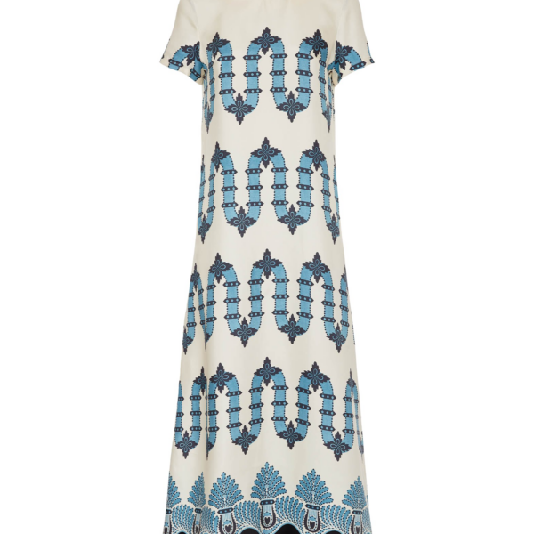 La DoubleJ Swing Dress Scirocco Placée Ivory in Silk Twill