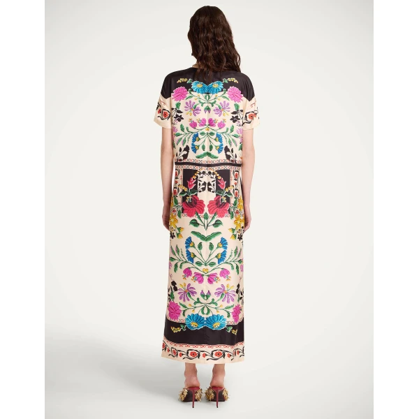 La DoubleJ Swing Dress Slinky Rosso in Silk Twill - Dresses - Milanese Maximalist Fashion at Luxury Shoes 