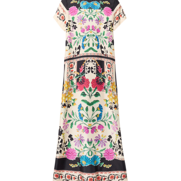 La DoubleJ Swing Dress Slinky Rosso in Silk Twill