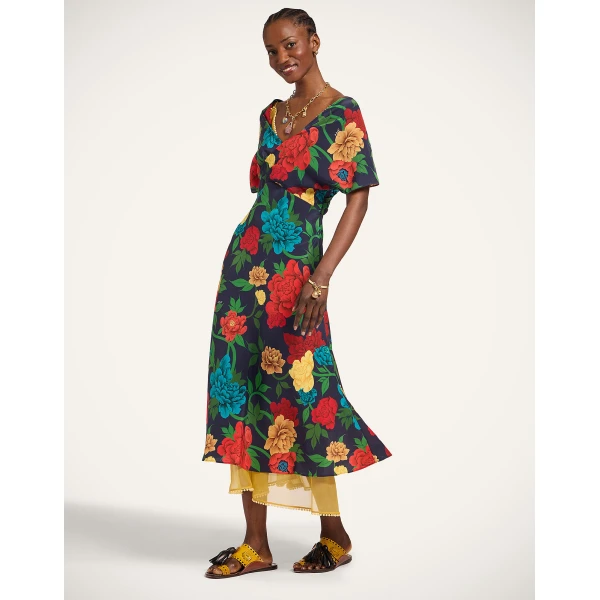 La DoubleJ Swing Dress Swathe Pink in Silk Twill - Dresses - Milanese Maximalist Fashion at Luxury Shoes 