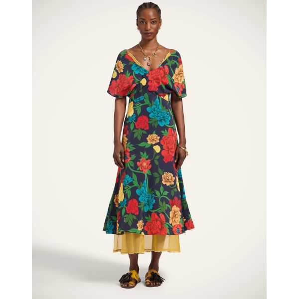La DoubleJ Swing Dress Swathe Pink in Silk Twill - Dresses - Milanese Maximalist Fashion at Luxury Shoes 