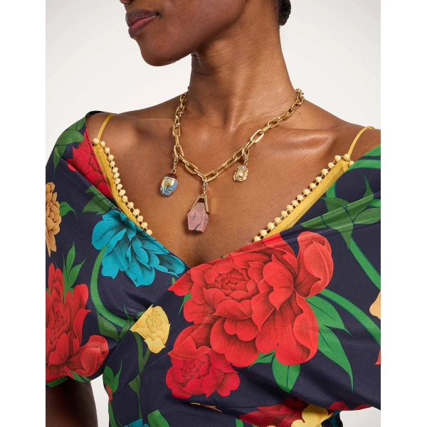 La DoubleJ Swing Dress Swathe Pink in Silk Twill - Dresses - Milanese Maximalist Fashion at Luxury Shoes 