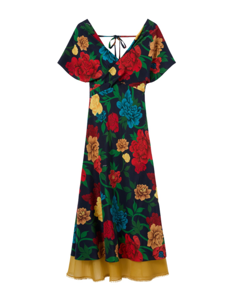 La DoubleJ Swing Dress Swathe Pink in Silk Twill - Dresses - Milanese Maximalist Fashion at Luxury Shoes 