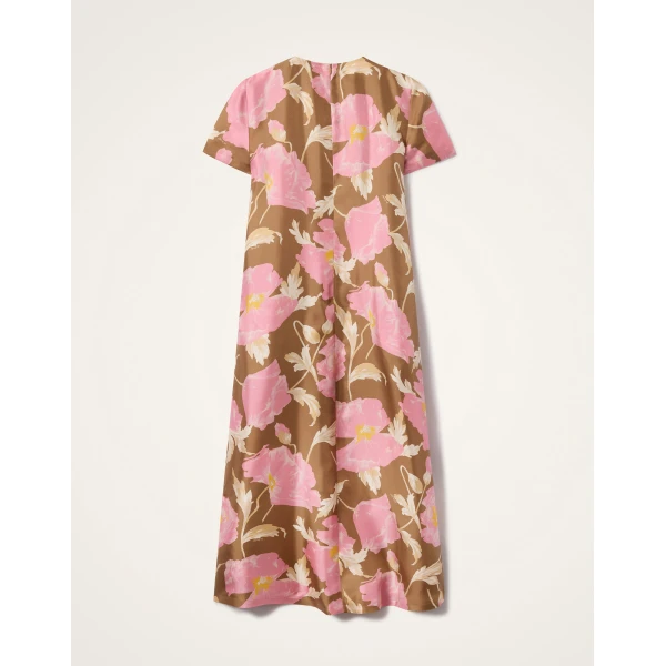 La DoubleJ Swing Dress Sylph Khaki in Silk Twill - Dresses - Milanese Maximalist Fashion at Luxury Shoes 