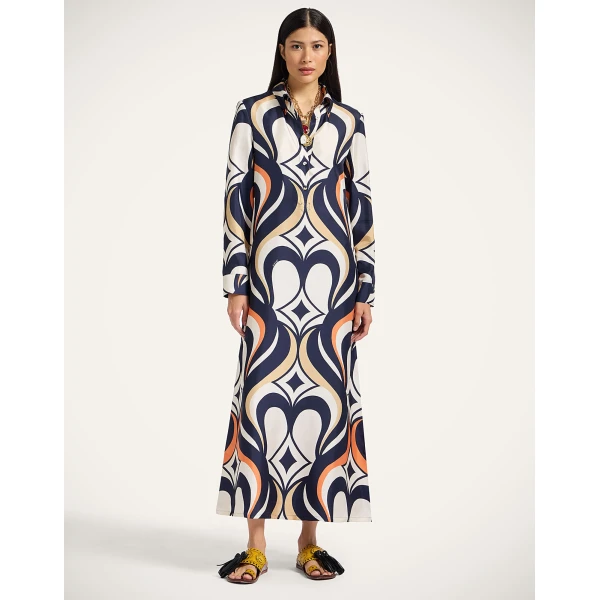 La DoubleJ Swing Dress Tackle Gold in Jacquard - Dresses - Milanese Maximalist Fashion at Luxury Shoes 