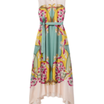 La DoubleJ Swing Dress Tangle Light Blue in Silk Twill - Dresses - Milanese Maximalist Fashion at Luxury Shoes 