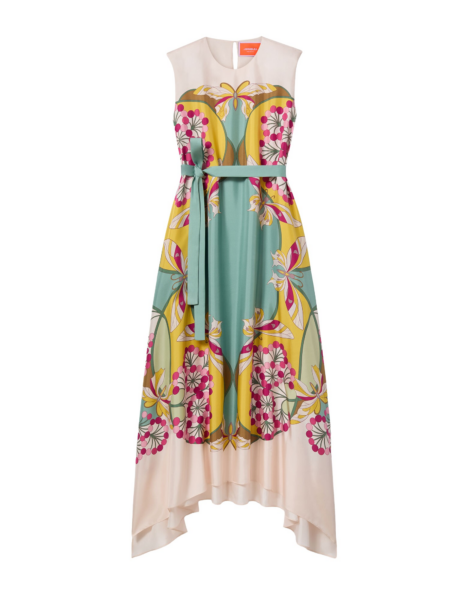 La DoubleJ Swing Dress Tangle Light Blue in Silk Twill - Dresses - Milanese Maximalist Fashion at Luxury Shoes 