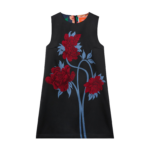 La DoubleJ Swing Dress Tulip Placée Green in Silk Twill with Feathers - Dresses - Milanese Maximalist Fashion at Luxury Shoes 