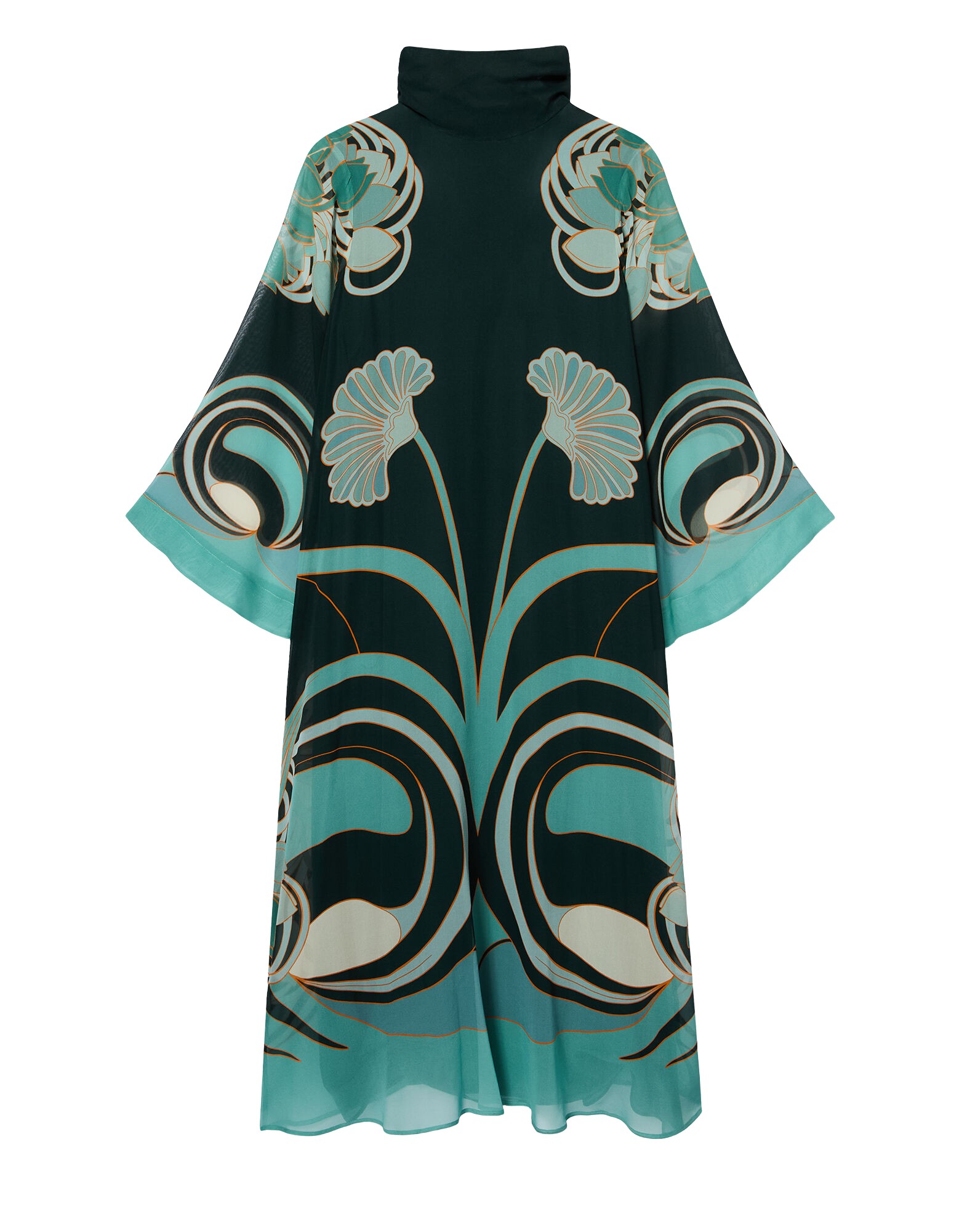 La-Double-J-Swing-Dress-With-Feathers-Winter-Jasmine-in-Twill-Silk65353_nobg La DoubleJ Swing Dress (With Feathers) Winter Jasmine in Twill Silk - Dresses - Milanese Maximalist Fashion at Luxury Shoes