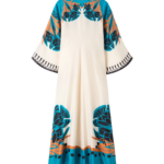 La DoubleJ Swing Dress Woodland Placée Burgundy in Silk Twill - Dresses - Milanese Maximalist Fashion at Luxury Shoes 