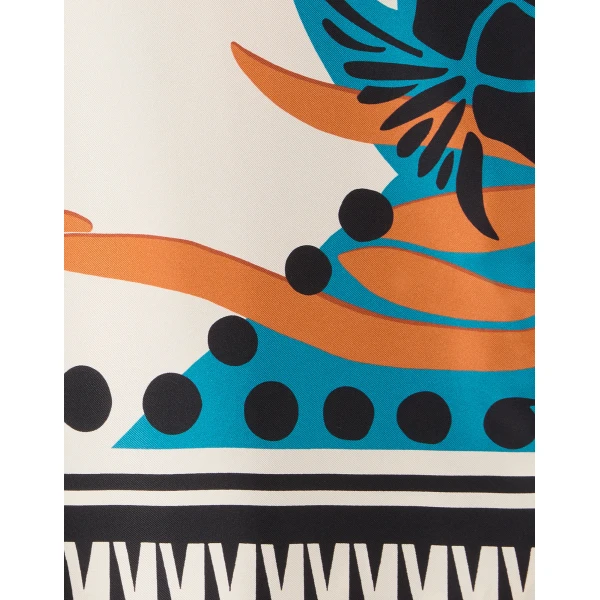 La DoubleJ The Kaftan Florence Placée Ivory in Silk Twill With Feathers -  - Milanese Maximalist Fashion at Luxury Shoes 