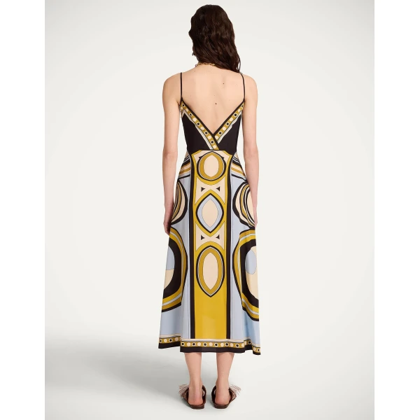 La DoubleJ Turn Around Dress Sanctuary Placée Light Blue in Crepe De Chine - Dresses - Milanese Maximalist Fashion at Luxury Shoes 