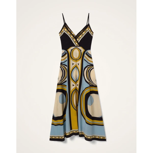 La DoubleJ Turn Around Dress Sanctuary Placée Light Blue in Crepe De Chine - Dresses - Milanese Maximalist Fashion at Luxury Shoes 