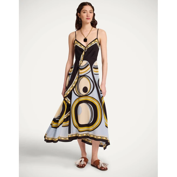 La DoubleJ Turn Around Dress Sanctuary Placée Light Blue in Crepe De Chine - Dresses - Milanese Maximalist Fashion at Luxury Shoes 