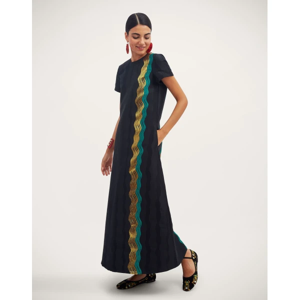 La DoubleJ Twin Flame Dress Florette Placée Pale Pink in Silk Twill - Dresses - Milanese Maximalist Fashion at Luxury Shoes 
